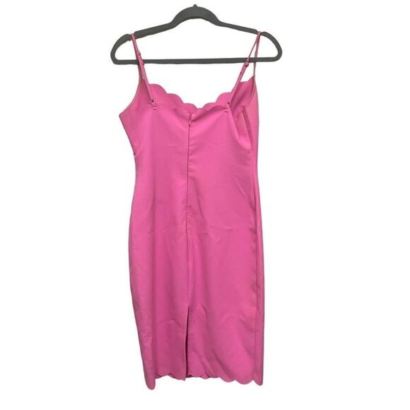 Likely Pink Scalloped Neckline Midi Dress Size 2 - Picture 2 of 5